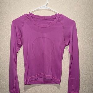 lululemon athletica Vibrant Pink Long Sleeve Top Cropped